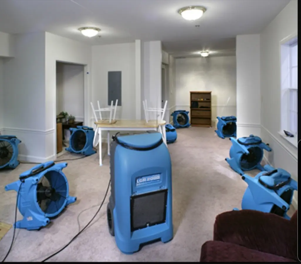 Air movers and dehumidifier setup for Water Extraction & Removal in Surfside